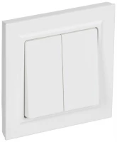 Выключатель 2-кл. СП BRITE ВСР10-2-0-БрАБ 10А в сборе арктич. бел. IEK BR-V20-0-10-K91-F ТехноИмпульс