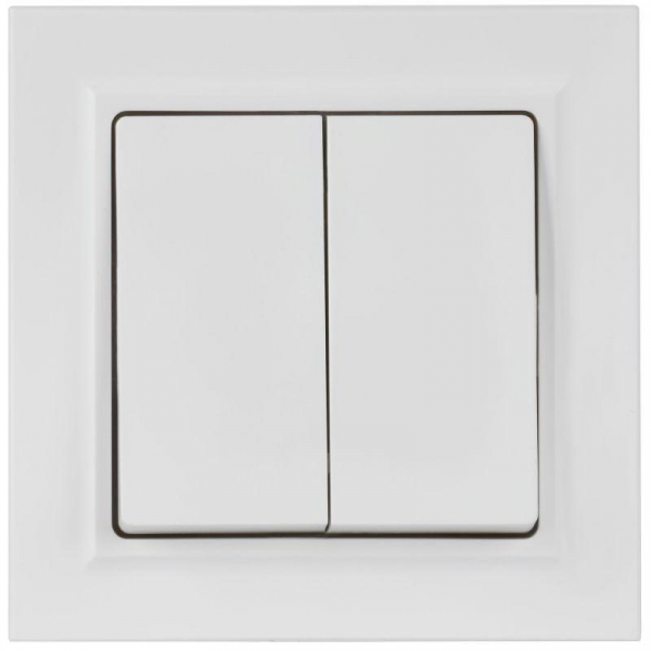 Выключатель 2-кл. СП BRITE ВСР10-2-0-БрАБ 10А в сборе арктич. бел. IEK BR-V20-0-10-K91-F ТехноИмпульс