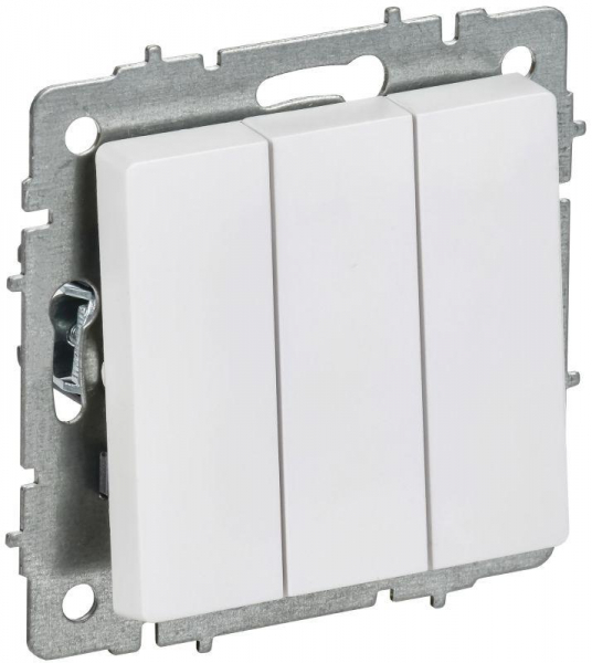 Выключатель 3-кл. СП BRITE ВС10-3-0-БрАБ 10А механизм арктич. бел. IEK BR-V30-0-10-K91 ТехноИмпульс
