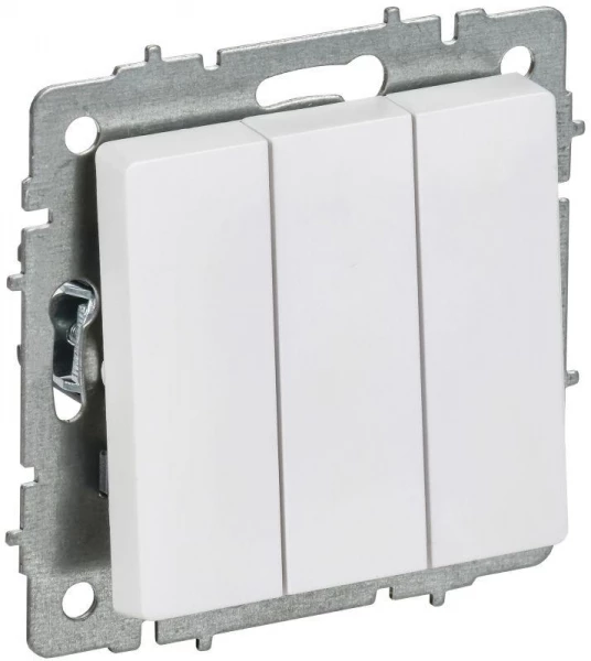 Выключатель 3-кл. СП BRITE ВС10-3-0-БрАБ 10А механизм арктич. бел. IEK BR-V30-0-10-K91 ТехноИмпульс