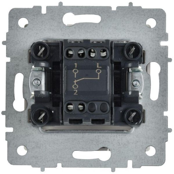 Выключатель проходной 1-кл. СП BRITE ВС10-1-6-БрАБ 10А механизм арктич. бел. IEK BR-V12-0-10-K91 ТехноИмпульс