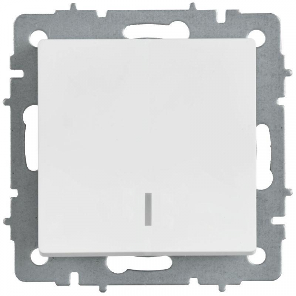 Выключатель проходной 1-кл. СП BRITE ВС10-1-7-БрАБ 10А с индикацией механизм арктич. бел. IEK BR-V12-1-10-K91 ТехноИмпульс