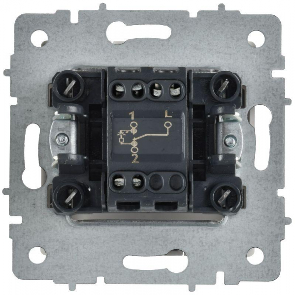 Выключатель проходной 1-кл. СП BRITE ВС10-1-7-БрАБ 10А с индикацией механизм арктич. бел. IEK BR-V12-1-10-K91 ТехноИмпульс