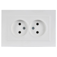 Розетка 2-м СП BRITE РС12-2-БрАБ 10А в сборе без заземл. без защ. шторок арктич. бел. IEK BR-R20-10-K91-F ТехноИмпульс