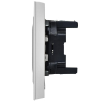 Розетка 2-м СП BRITE РС12-2-БрАБ 10А в сборе без заземл. без защ. шторок арктич. бел. IEK BR-R20-10-K91-F ТехноИмпульс