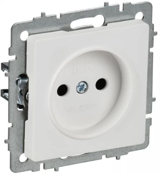Розетка BRITE РС10-1-0-БрАБ 10А без заземл. без защ. шторок механизм арктич. бел. IEK BR-R10-10-K91 ТехноИмпульс