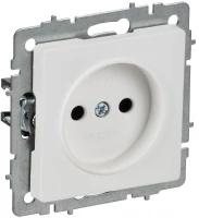 Розетка BRITE РС10-1-0-БрАБ 10А без заземл. без защ. шторок механизм арктич. бел. IEK BR-R10-10-K91 ТехноИмпульс