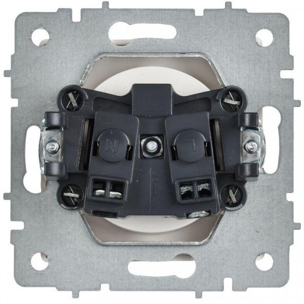 Розетка BRITE РС10-1-0-БрАБ 10А без заземл. без защ. шторок механизм арктич. бел. IEK BR-R10-10-K91 ТехноИмпульс