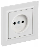 Розетка BRITE РСР10-1-0-БрАБ 10А в сборе без заземл. без защ. шторок арктич. бел. IEK BR-R10-10-K91-F ТехноИмпульс