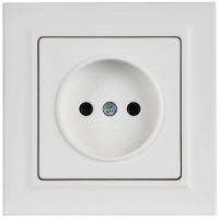 Розетка BRITE РСР10-1-0-БрАБ 10А в сборе без заземл. без защ. шторок арктич. бел. IEK BR-R10-10-K91-F ТехноИмпульс