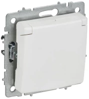 Розетка BRITE РСбш10-3-БрАБ 16А IP20 с заземл. защ. шторки с крышкой механизм арктич. бел. IEK BR-R16-16-K91 ТехноИмпульс