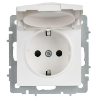 Розетка BRITE РСбш10-3-БрАБ 16А IP20 с заземл. защ. шторки с крышкой механизм арктич. бел. IEK BR-R16-16-K91 ТехноИмпульс