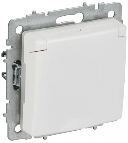 Розетка BRITE РСбш10-3-44-БрАБ 16А IP44 с заземл. защ. шторки с крышкой механизм арктич. бел. IEK BR-R16-16-44-K91 ТехноИмпульс