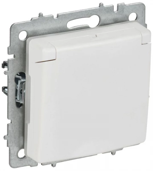 Розетка BRITE РСбш10-3-44-БрАБ 16А IP44 с заземл. защ. шторки с крышкой механизм арктич. бел. IEK BR-R16-16-44-K91 ТехноИмпульс