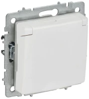 Розетка BRITE РСбш10-3-44-БрАБ 16А IP44 с заземл. защ. шторки с крышкой механизм арктич. бел. IEK BR-R16-16-44-K91 ТехноИмпульс