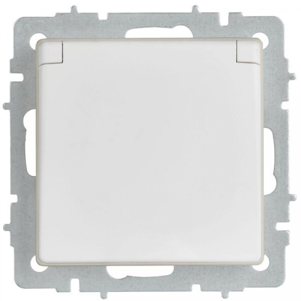 Розетка BRITE РСбш10-3-44-БрАБ 16А IP44 с заземл. защ. шторки с крышкой механизм арктич. бел. IEK BR-R16-16-44-K91 ТехноИмпульс