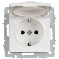 Розетка BRITE РСбш10-3-44-БрАБ 16А IP44 с заземл. защ. шторки с крышкой механизм арктич. бел. IEK BR-R16-16-44-K91 ТехноИмпульс