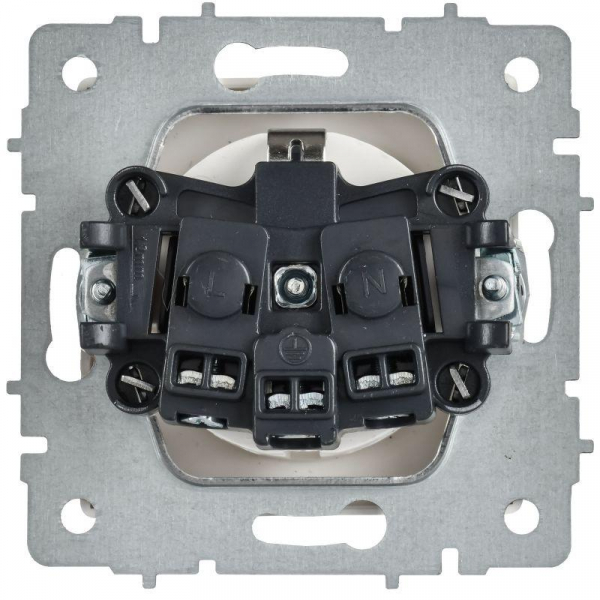 Розетка BRITE РС11-1-0-БрАБ 16А с заземл. без защ. шторок механизм арктич. бел. IEK BR-R11-16-K91 ТехноИмпульс