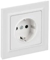 Розетка BRITE РСР14-1-0-БрАБ 16А в сборе с заземл. защ. шторки арктич. бел. IEK BR-R14-16-K91-F ТехноИмпульс