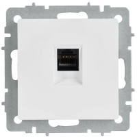 Розетка компьютерная СП BRITE РК10-БрАБ RJ45 кат.5E механизм арктич. бел. IEK BR-K10-1-K91 ТехноИмпульс