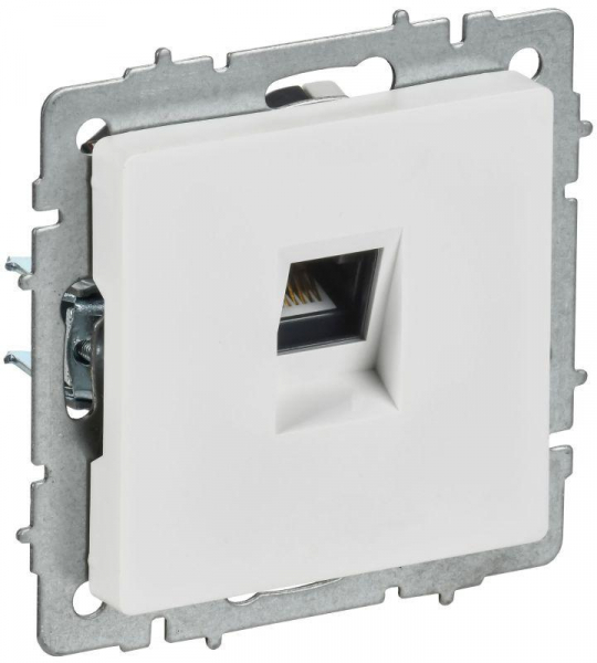 Розетка компьютерная СП BRITE РК11-БрАБ RJ45 кат.6 механизм арктич. бел. IEK BR-K10-2-K91 ТехноИмпульс