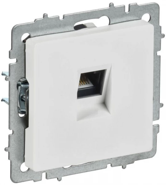 Розетка компьютерная СП BRITE РК11-БрАБ RJ45 кат.6 механизм арктич. бел. IEK BR-K10-2-K91 ТехноИмпульс