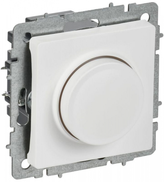 Светорегулятор поворотно-нажимной СП BRITE СС10-1-0-БрАБ 600Вт механизм арктич. бел. IEK BR-D20-0600-K91 ТехноИмпульс