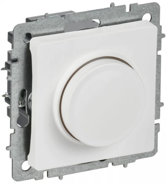 Светорегулятор поворотно-нажимной СП BRITE СС10-1-0-БрАБ 600Вт механизм арктич. бел. IEK BR-D20-0600-K91 ТехноИмпульс