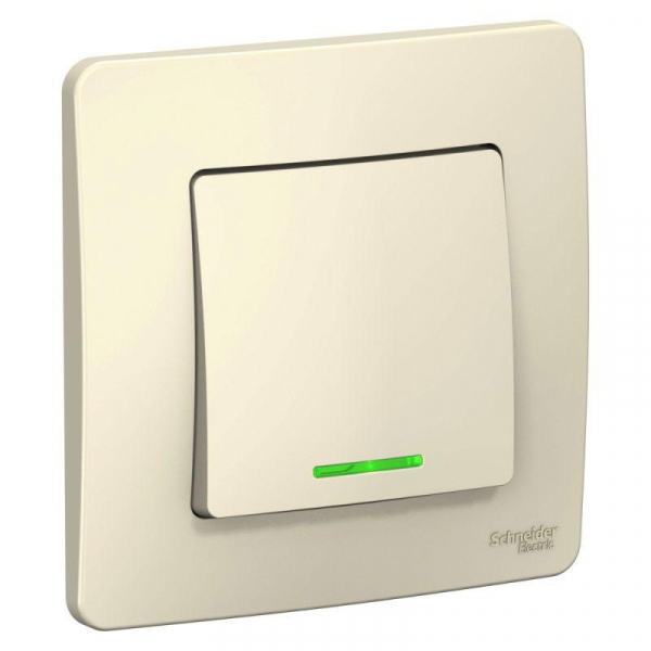 Выключатель 1-кл. СП Blanca 10А IP20 (сх. 1) 250В с подсветкой молочн. SE BLNVS010112 ТехноИмпульс