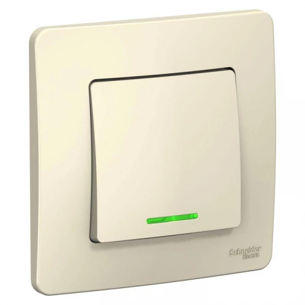 Выключатель 1-кл. СП Blanca 10А IP20 (сх. 1) 250В с подсветкой молочн. SE BLNVS010112 ТехноИмпульс