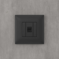 Розетка компьютерная 1-м СП Avanti "Черный матовый" RJ45 кат.5E без шторок механизм DKC 4412663 ТехноИмпульс