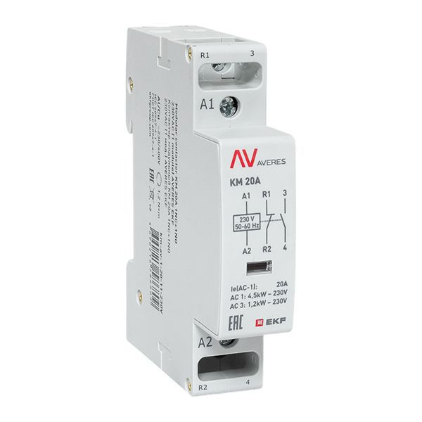 Контактор модульный КМ 20А 1NC+1NO 230В AC (1 мод.) AVERES EKF km-av-1-20-11-230V ТехноИмпульс