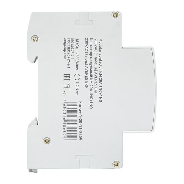 Контактор модульный КМ 20А 1NC+1NO 230В AC (1 мод.) AVERES EKF km-av-1-20-11-230V ТехноИмпульс