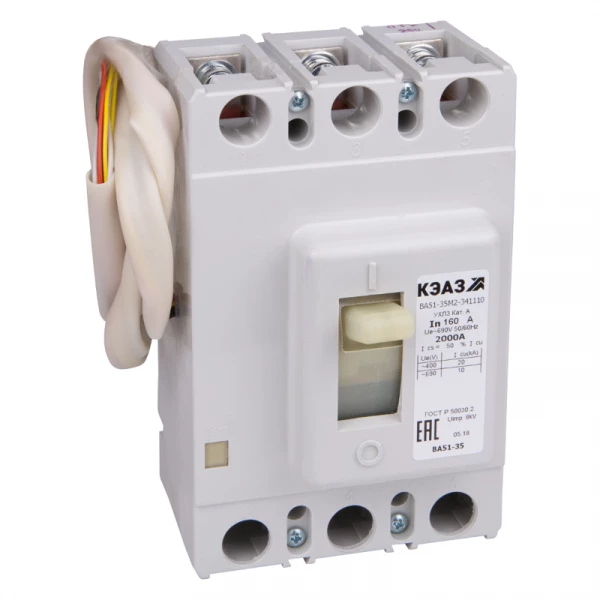Выключатель автоматический 125А 1500Im ВА51-35М2-341210 УХЛ3 690В AC НР110AC/DC КЭАЗ 238159 ТехноИмпульс