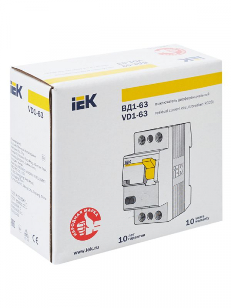 Выключатель дифференциального тока (УЗО) 2п 40А 300мА тип AC ВД1-63 KARAT IEK MDV10-2-040-300 ТехноИмпульс