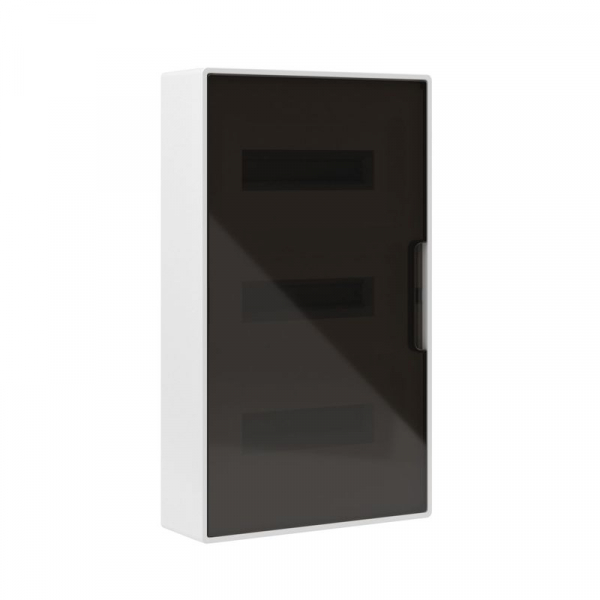 Щиток настенный 36мод. IP41 с тонированной дверцей с шинами PEN 2шт 8 отверст.+2шт 10 отверст. бел. DKC F36W1WD ТехноИмпульс