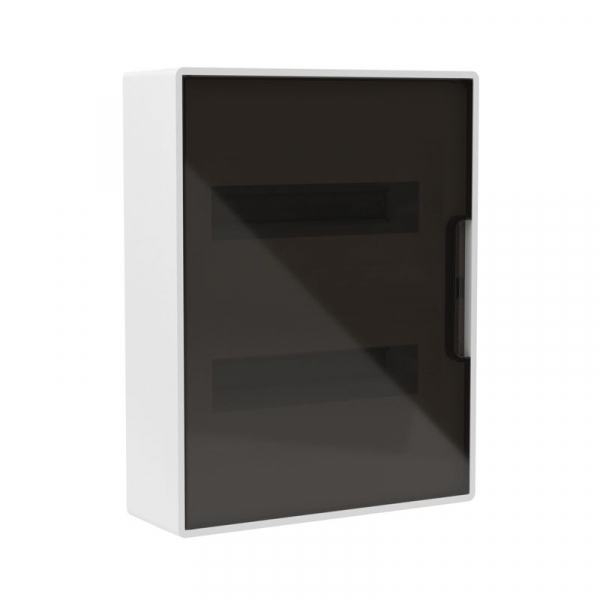 Щиток настенный 24мод. FRAME с тонированной дверцей с шин. PEN 2шт 8 отв. + 2шт 6 отв. бел. DKC F24W1WD ТехноИмпульс