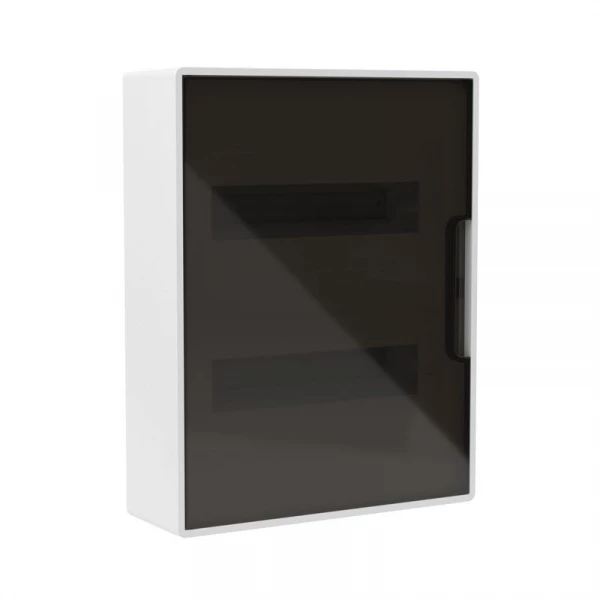 Щиток настенный 24мод. FRAME с тонированной дверцей с шин. PEN 2шт 8 отв. + 2шт 6 отв. бел. DKC F24W1WD ТехноИмпульс