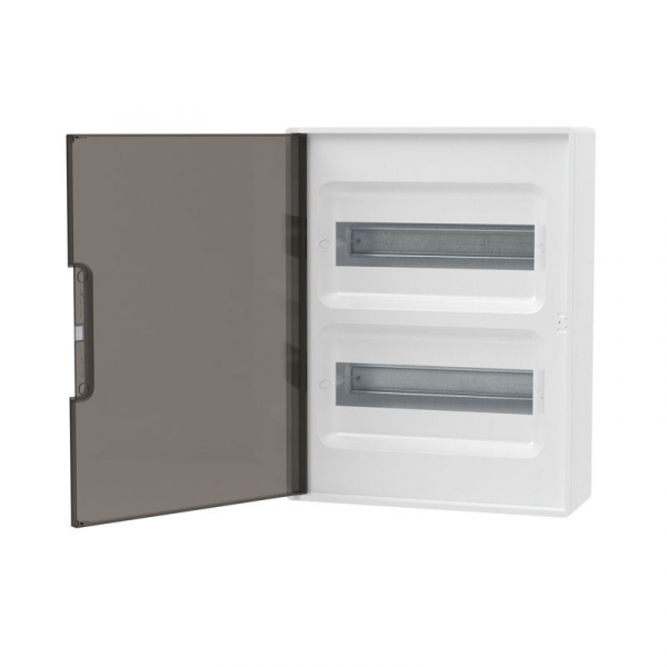 Щиток настенный 24мод. FRAME с тонированной дверцей с шин. PEN 2шт 8 отв. + 2шт 6 отв. бел. DKC F24W1WD ТехноИмпульс