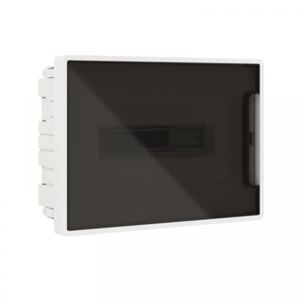 Щиток встраиваемый FRAME 12мод с тонированной дверцей с 2 шинами PEN на 6 и 8 отверст. бел. DKC F12B1WD ТехноИмпульс