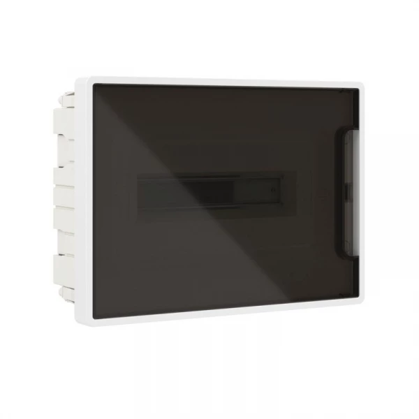 Щиток встраиваемый FRAME 12мод с тонированной дверцей с 2 шинами PEN на 6 и 8 отверст. бел. DKC F12B1WD ТехноИмпульс