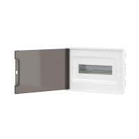 Щиток встраиваемый FRAME 12мод с тонированной дверцей с 2 шинами PEN на 6 и 8 отверст. бел. DKC F12B1WD ТехноИмпульс