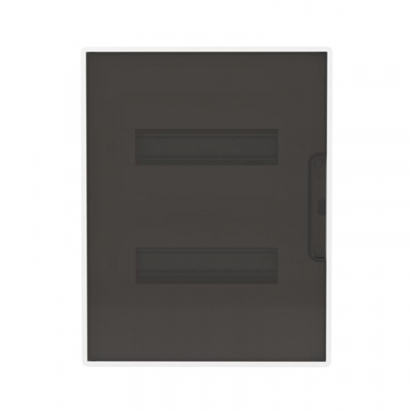 Щиток встраиваемый FRAME 24мод с тонированной дверцей с 4 шинами PEN (2шт на 8 отверст. и 2шт на 6 отверст.) бел. DKC F24B1WD ТехноИмпульс