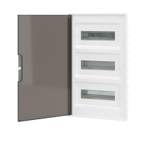 Щиток встраиваемый FRAME 36мод с тонированной дверцей с 4 шинами PEN (2шт на 8 отверст. и 2шт на 10 отверст.) бел. DKC F36B1WD ТехноИмпульс