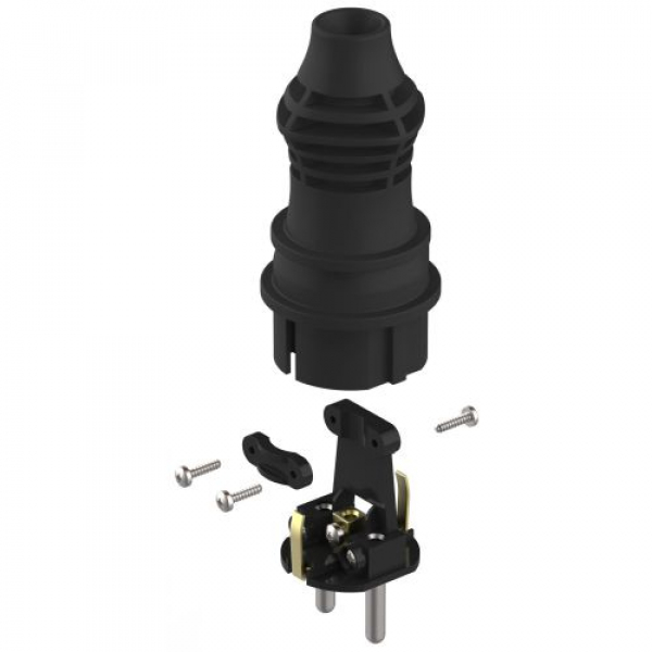 Вилка прямая VX13-B-IP44 16А IP44 с заземл. каучук черн. Эра Б0069321 ТехноИмпульс