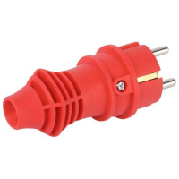 Вилка прямая VX13-R-IP44 16А IP44 с заземл. каучук красн. Эра Б0069322 ТехноИмпульс