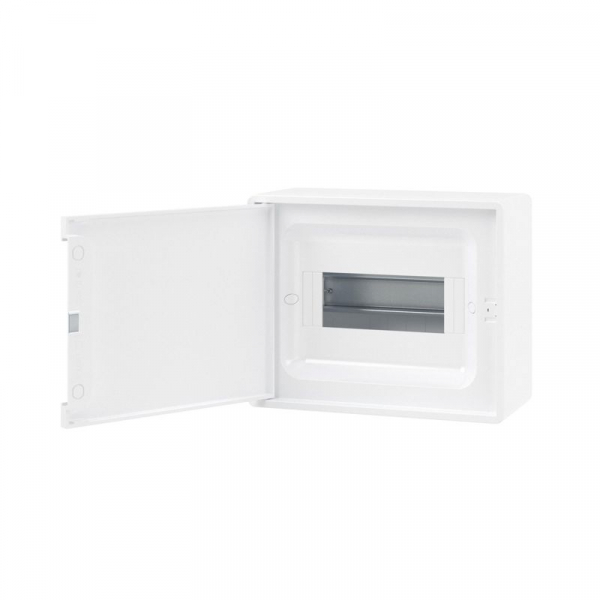 Щиток настенный FRAME 8мод. с бел. дверцей с 2 шинами PEN на 6 и 8 отверст. бел. DKC F08W1WW ТехноИмпульс