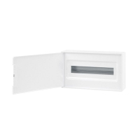 Щиток настенный FRAME 18мод. с бел. дверцей с 2 шинами PEN на 8 и 10 отверст. бел. DKC F18W1WW ТехноИмпульс