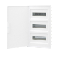 Щиток встраиваемый FRAME 36мод. с бел. дверцей с 4 шинами PEN (2шт на 8 отверст. и 2шт на 10 отверст.) бел. DKC F36B1WW ТехноИмпульс