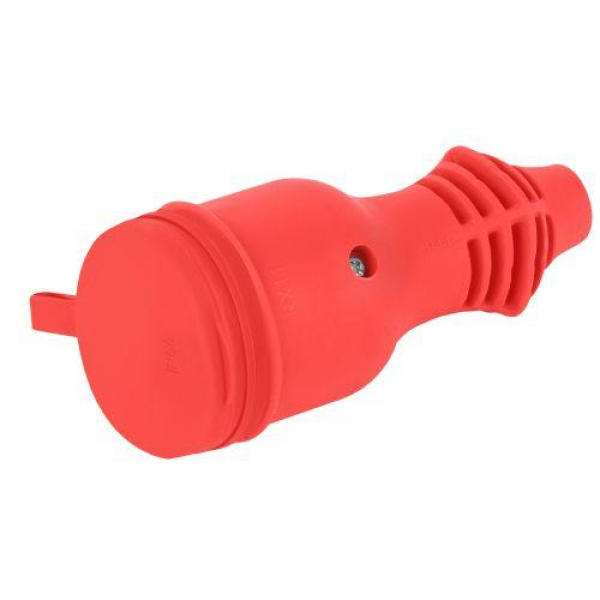 Розетка RX11-R-IP44 прямая с заземл. каучук красн. ЭРА Б0069326 ТехноИмпульс